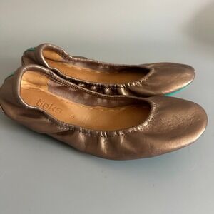 Tieks by Gavrieli Metallic Rose Gold Copper Leather Ballet Flats Womens Size 6